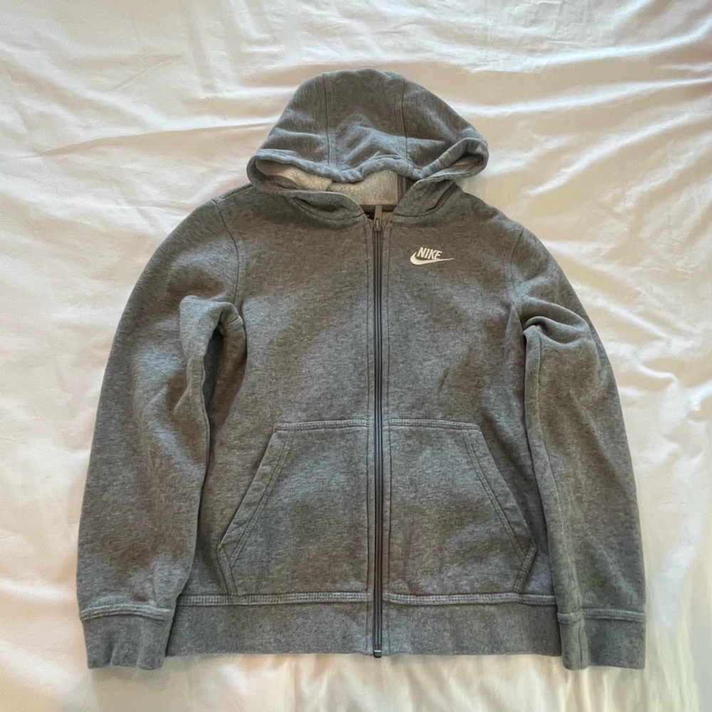 Nike Gray Zip-Up Hoodie Sweatshirt